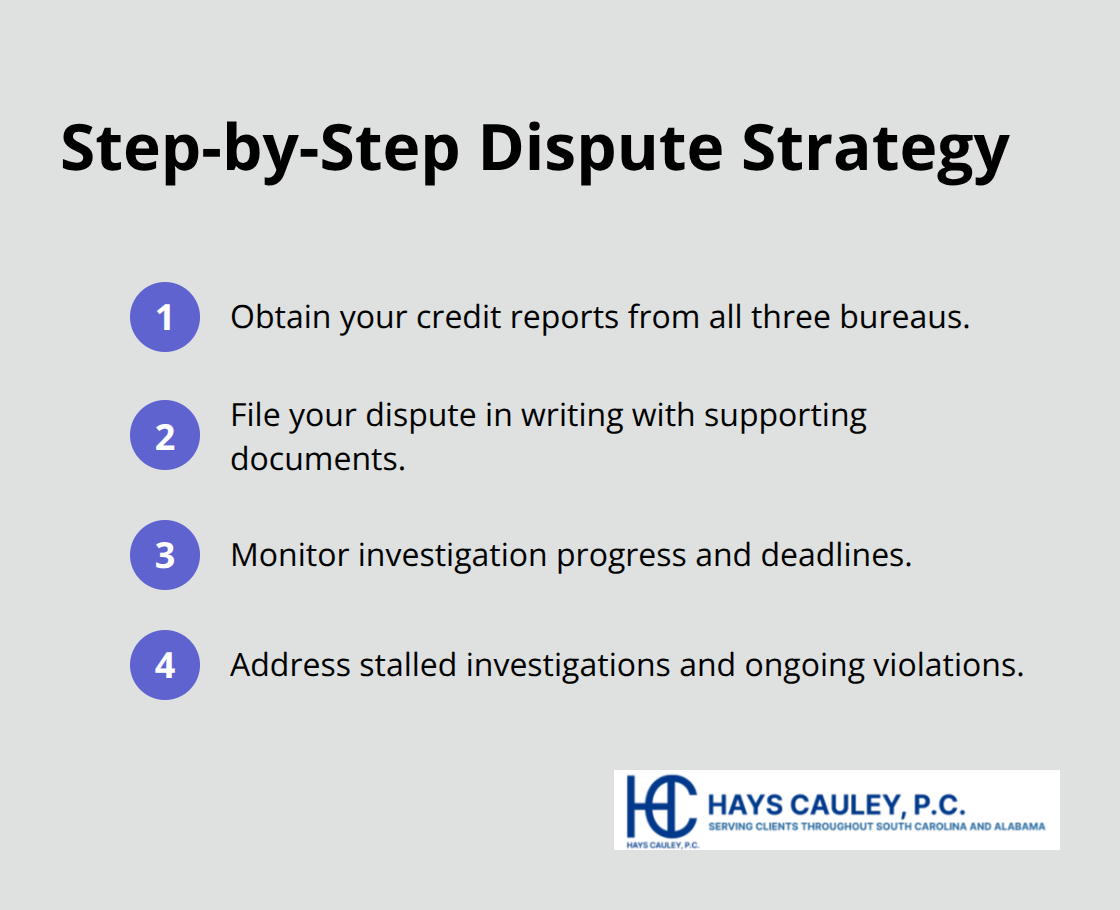 Compact ordered list of the key steps to dispute credit report errors - Credit report error investigation