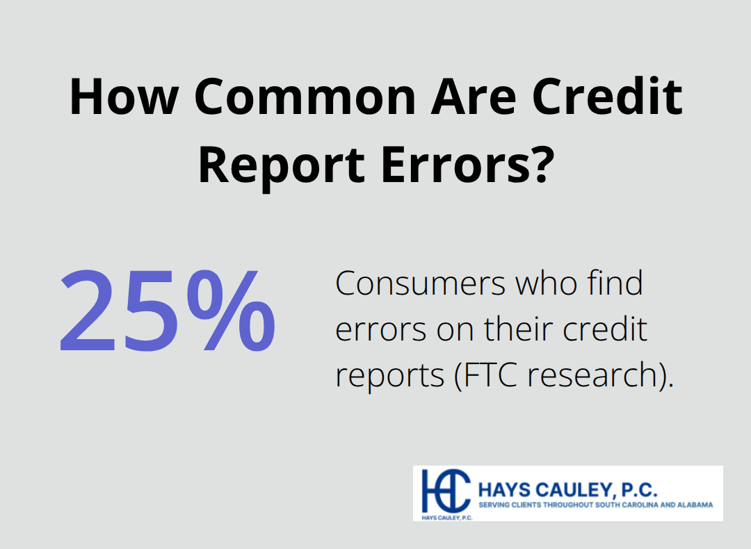 Percentage of U.S. consumers who find errors on their credit reports, based on FTC research.