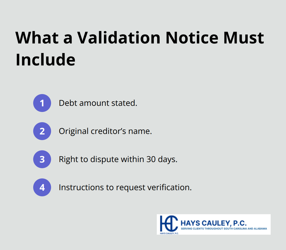 FDCPA validation notice required contents at a glance - Debt validation letter