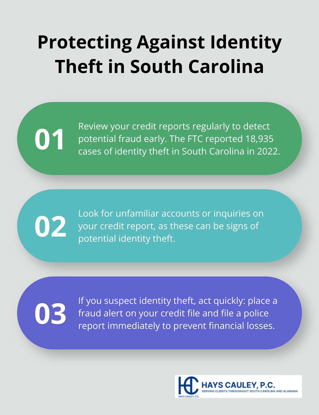 Infographic listing three key points about identity theft protection - fair credit reporting act section 609