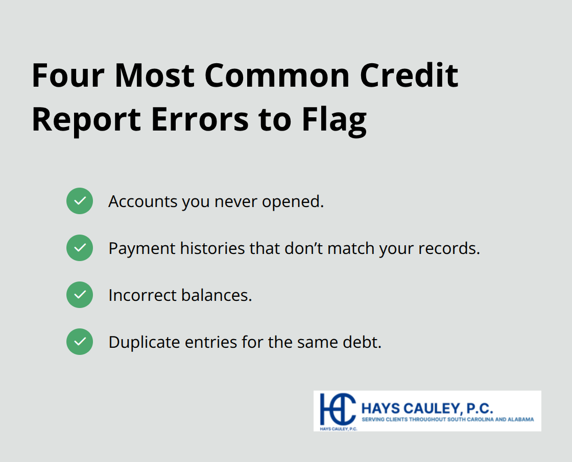 Checklist of frequent credit report errors consumers should identify - FCRA rights guide