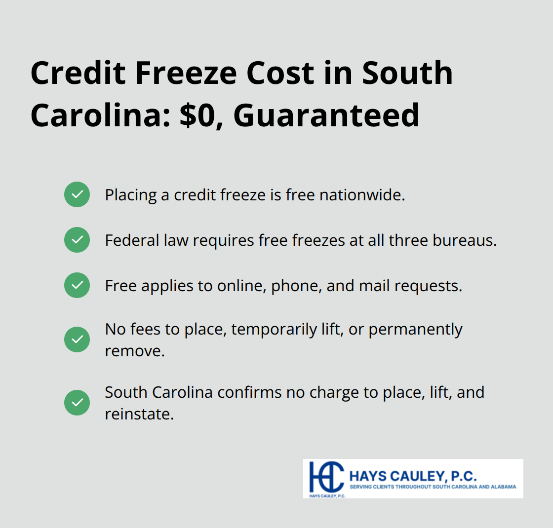 No-cost features of credit freezes under federal and state law