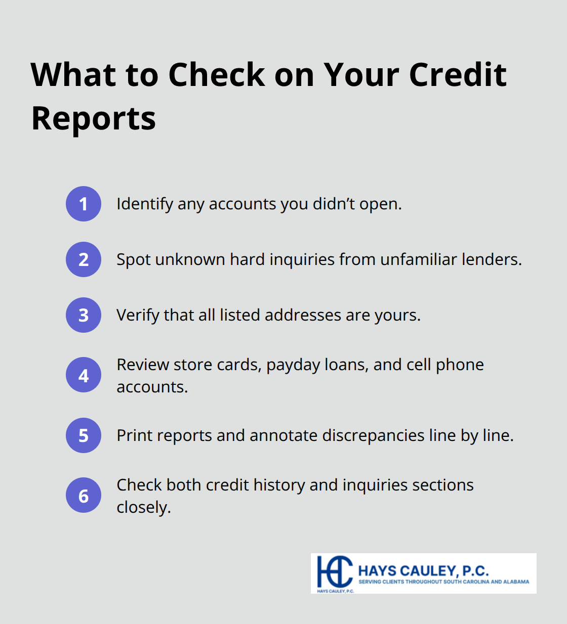 Key items to review on your Equifax, Experian, and TransUnion credit reports