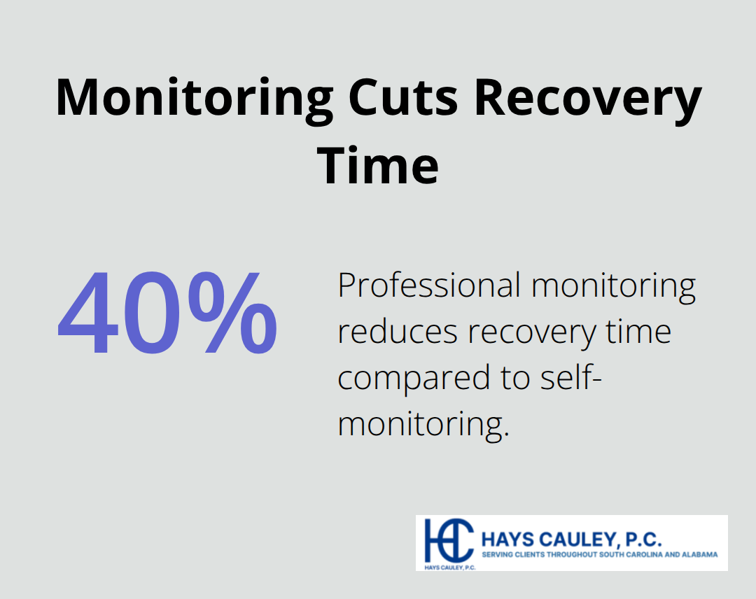 Chart showing professional monitoring reduces recovery time by 40%